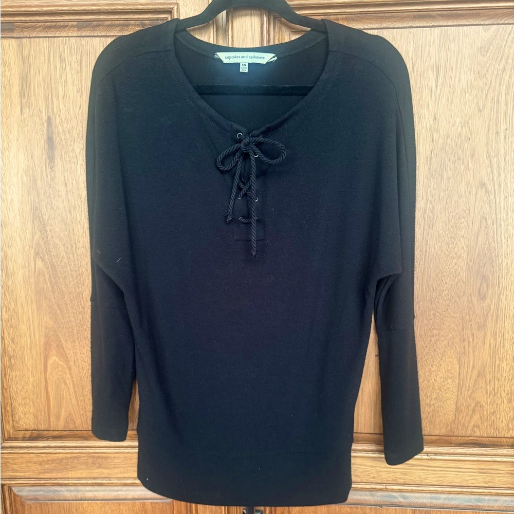 Cupcakes and Cashmere Lace-up Sweater
